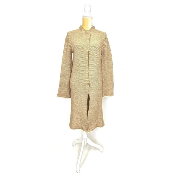 Lluis Genero Alchemy Duster Size Small Baby Alpaca Cardigan Sweater Tan Cream - Picture 1 of 8